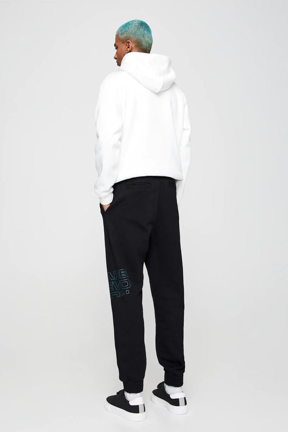 Black Cotton Jogging Trousers