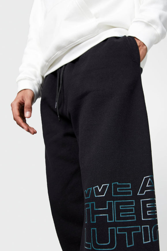 Black Cotton Jogging Trousers