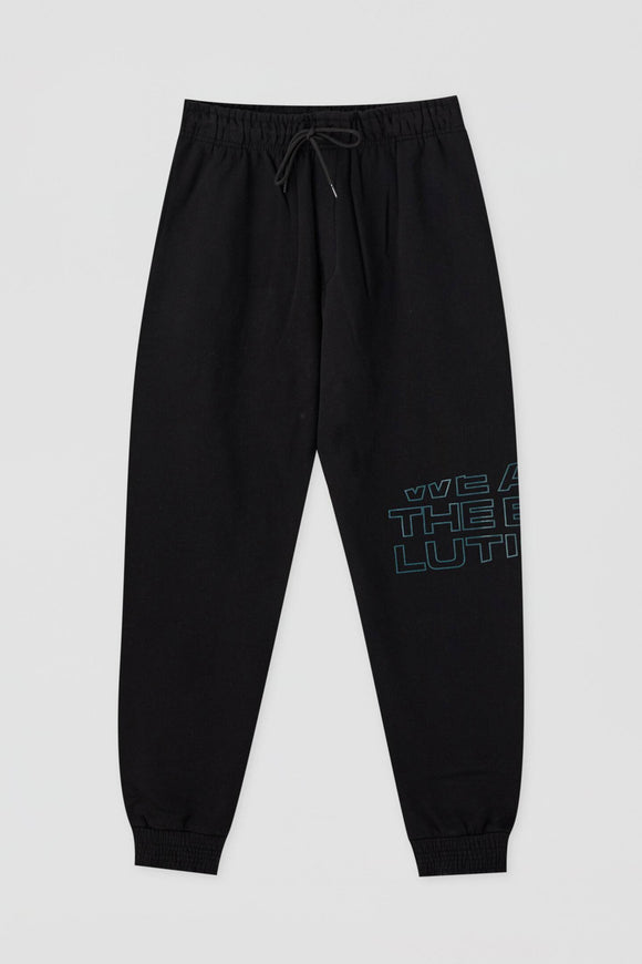 Black Cotton Jogging Trousers
