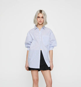 Blue Striped Oversize Shirt