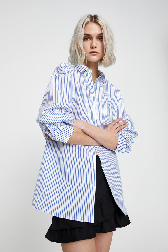 Blue Striped Oversize Shirt