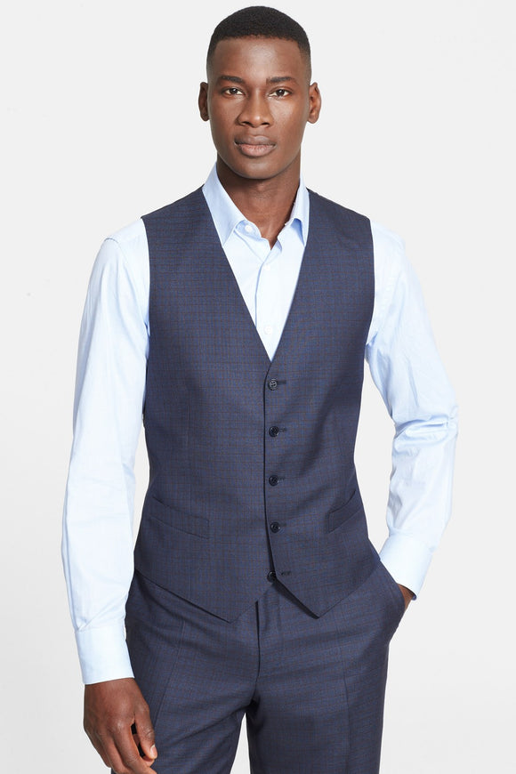 Classic Fit Three-Piece Check Suit
