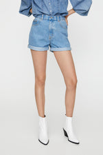 Mom Fit Shorts With Elastic Waist