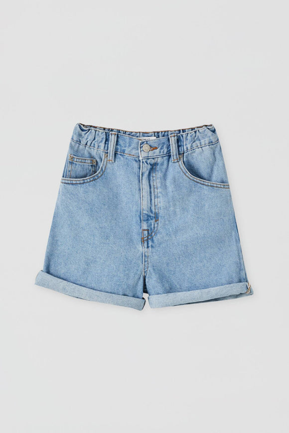 Mom Fit Shorts With Elastic Waist