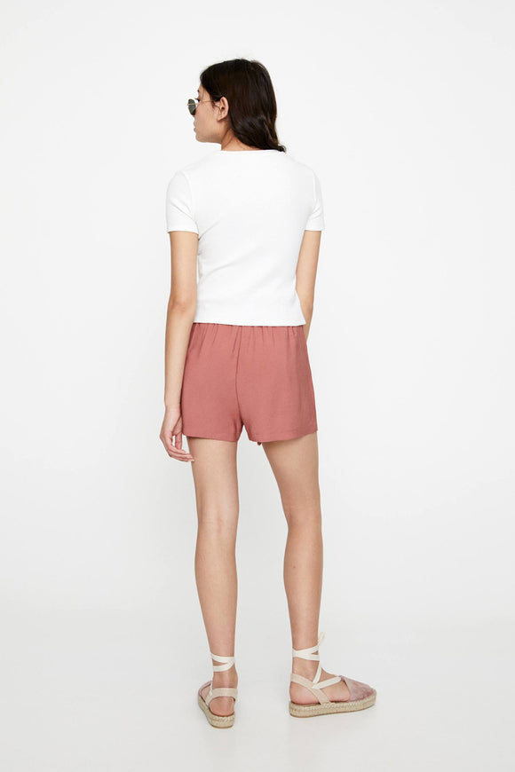 Plain Bermuda Shorts With An Elastic Waistband