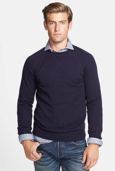 Raglan Merino Wool Crewneck Sweater