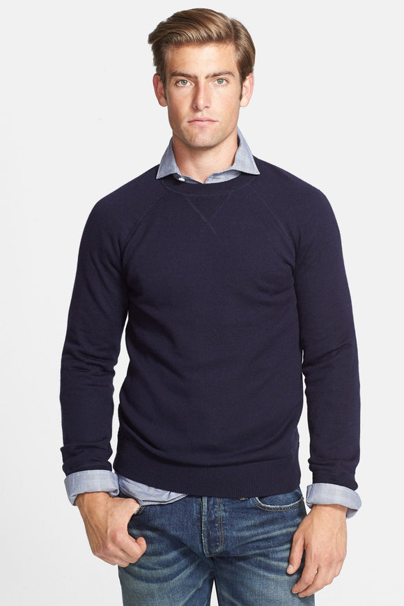 Raglan Merino Wool Crewneck Sweater