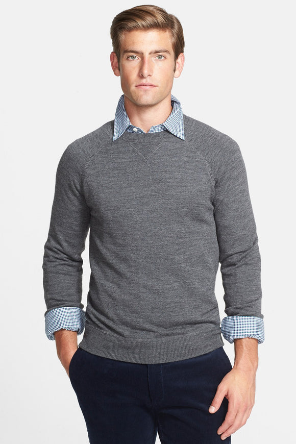 Raglan Merino Wool Crewneck Sweater