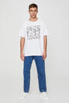 Tshirt With Contrast Floral Illustration